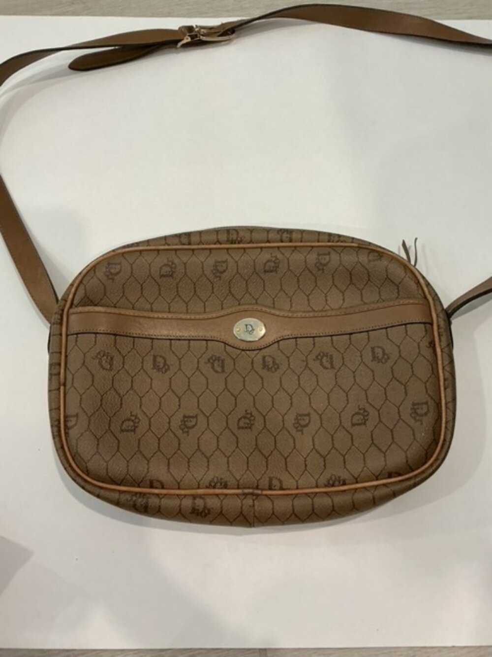 Vintage Christian Dior Honeycomb Monogram Crossbody Bag